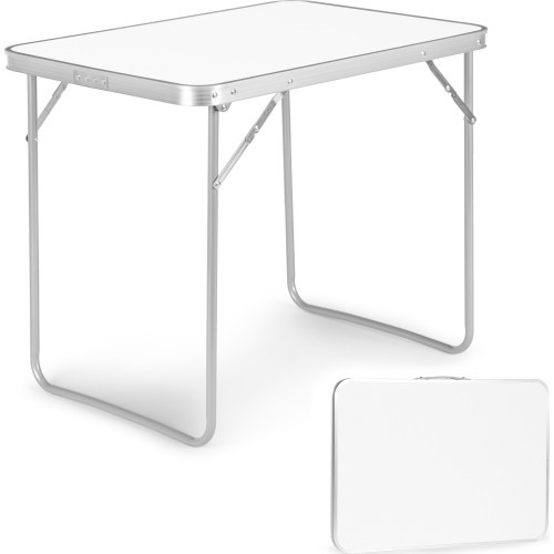 Tūrisma galds piknika galds, salokāms, 80x60 cm, balts