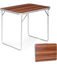 Turistinis stalas pikniko stalas sulankstomas viršus 80x60 cm rudos spalvos
