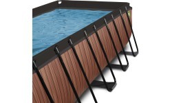 EXIT Wood pool 540x250x122cm with filter pump - brown