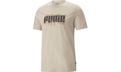 Puma Men's Cotton T-Shirt Graphics Wording Cream 674475 88