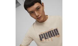 Puma Men's Cotton T-Shirt Graphics Wording Cream 674475 88
