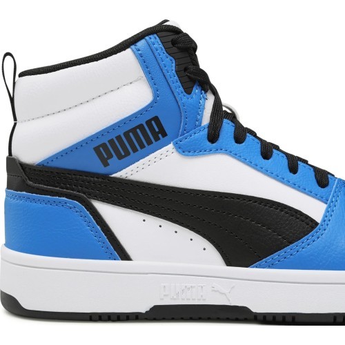 Puma Rebound V6 Mid Jr Junior Shoes White Blue Black 393831 06