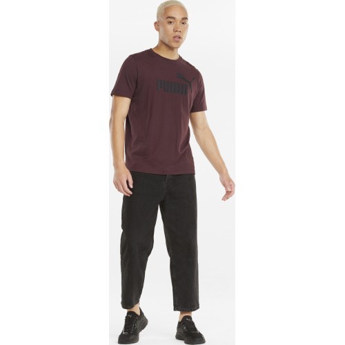 Puma Ess Logo Tee men's T-shirt, bordeaux