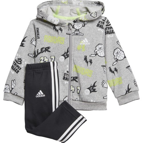 Adidas детский спортивный костюм I Grap Fz Hd Ft1 Grey Black GE0015