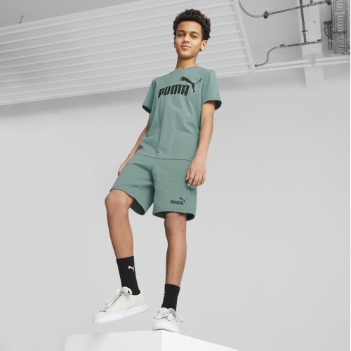 Футболка подростковая Puma Ess Logo Tee, зелёная 586960 84
