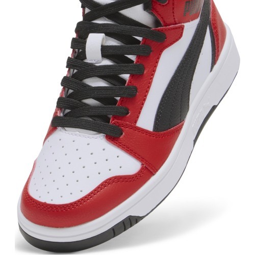 Puma Rebound V6 Mid Jr junior sneakers White Red Black 393831 03