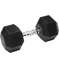 Ar gumiju pārklāts sešstūra hantele Bauer Fitness - 35 kg