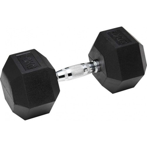 Hexagon Rubber Coated Dumbbell Bauer Fitness - 35 kg