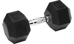 Ar gumiju pārklāts sešstūra hantele Bauer Fitness - 35 kg