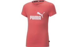 Puma Ess Logo Tee T-Shirt for Teens, Coral 587029 58