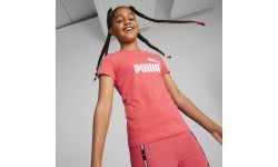 Puma Ess Logo Tee T-Shirt for Teens, Coral 587029 58