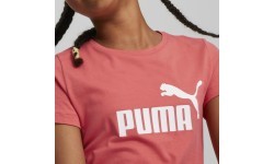 Puma Ess Logo Tee T-Shirt for Teens, Coral 587029 58
