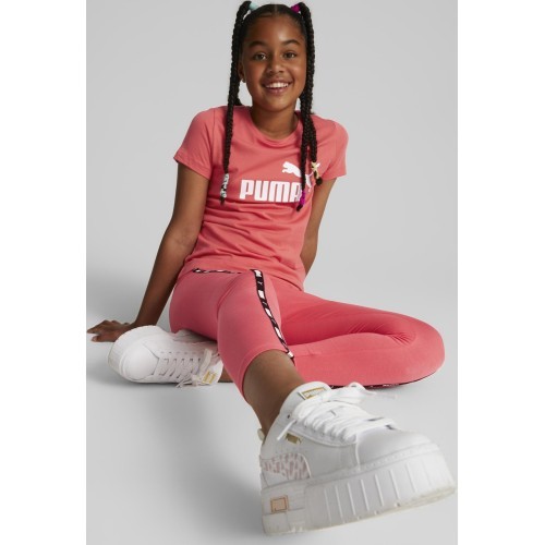 Puma Ess Logo Tee T-Shirt for Teens, Coral 587029 58