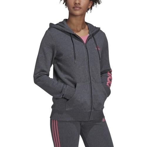 Adidas W Lin FT FZ sieviešu sporta jaka ar kapuci, pelēka, H07750