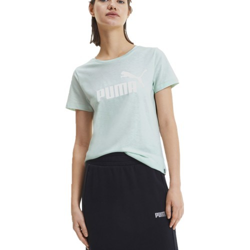 Женская блузка Puma Ess+ Logo Heather Tee, зелёная