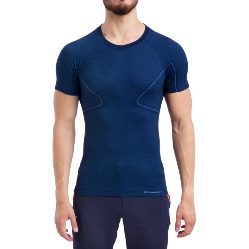 Brubeck Active Wool Vīriešu T-krekls - Mėlyna