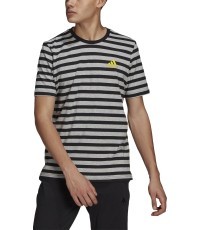 Мужская футболка Adidas Stripy SJ, серо-чёрная