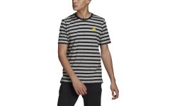 Мужская футболка Adidas Stripy SJ, серо-чёрная