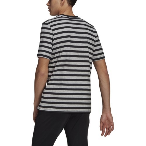 Adidas Stripy SJ Men's T-Shirt Grey Black