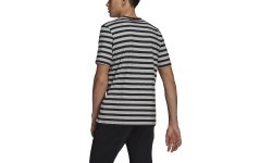 Adidas Stripy SJ vīriešu T-krekls, pelēks ar melnu