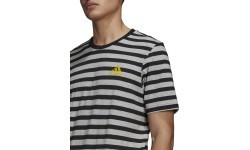 Мужская футболка Adidas Stripy SJ, серо-чёрная