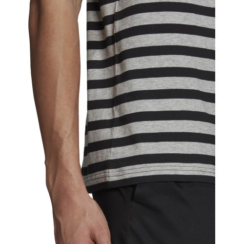 Adidas Stripy SJ Men's T-Shirt Grey Black