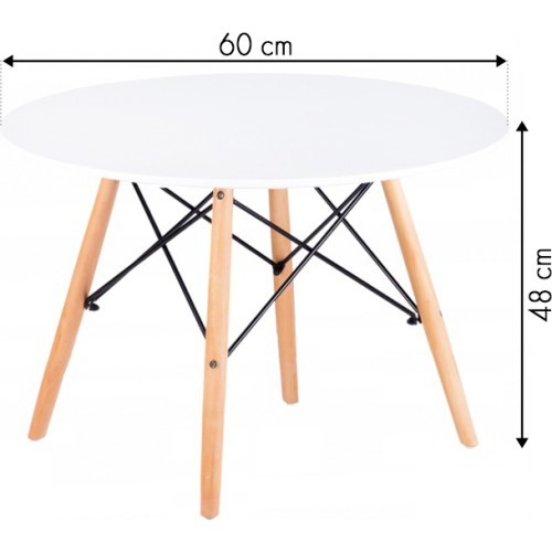 Kafijas galdiņš, balts, diametrs 60 cm