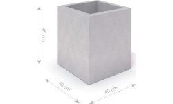 White Concrete Planter Inter-Play Deco 03