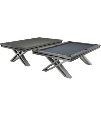 Pool Table / Dining Table, Pierce, 8 ft., Dark Grey, Club Cloth yellow green