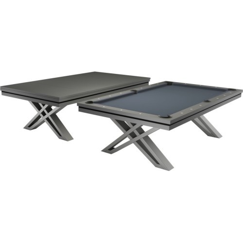Biljarda / ēdamgalds Pierce, 8 ft, tumši pelēks, dzelteni zaļš klāja audums