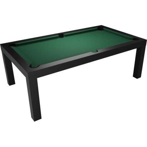Бильярдный / обеденный стол Diner, 7 футов, матовый чёрный, жёлто-зелёное сукно