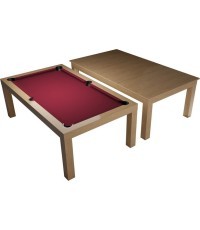 Biljarda galds / ēdamgalds, Mozart, 7 pēdas, ozols, kluba audums dzelteni zaļš