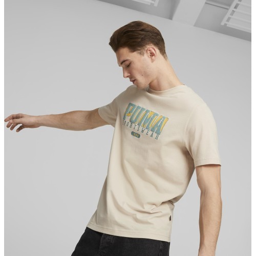 Puma Men's Graphics Retro Tee Granola Cream 674486 88