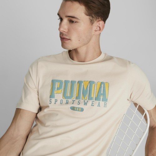Puma Men's Graphics Retro Tee Granola Cream 674486 88