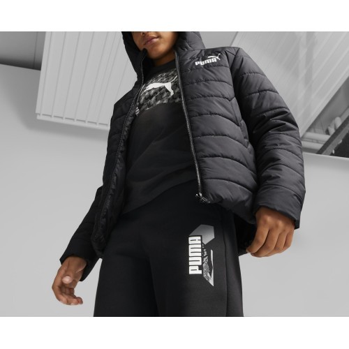 Куртка подростковая Puma Ess Hooded Padded чёрная 670559 01