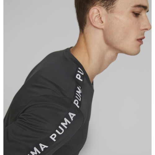 Puma Fit Taped Tee vīriešu skriešanas krekls Black 523190 01