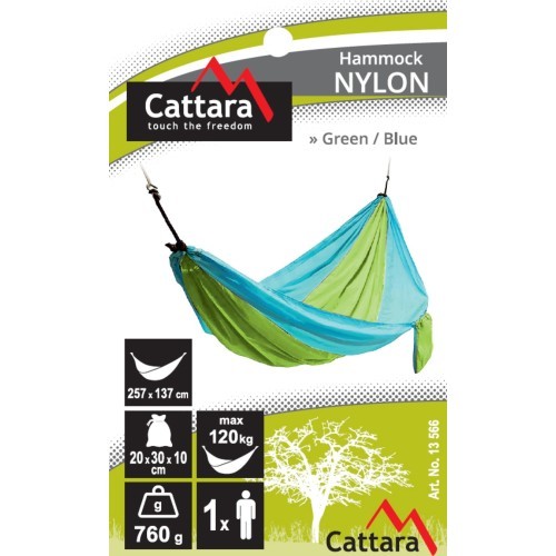 Hammock Cattara Nylon - Green/Blue 275x137cm