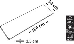 Self-Inflating Mat Cattara - Blue, 186x53x2,5cm