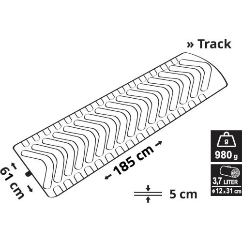Inflatable Mat Cattara Track - Blue, 215x61cm