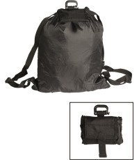 BLACK ROLL-UP RUCKSACK