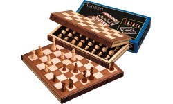 Ceļojumu šaha komplekts Philos Wood, magnētisks, 30x15,5 cm