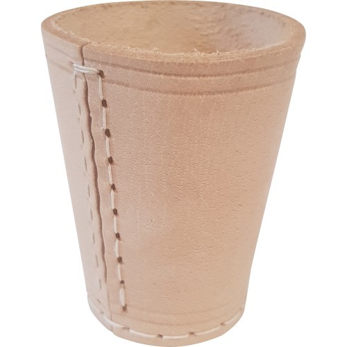 Ādas pokera kausiņš kauliņiem, 9 cm