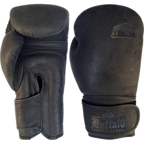 Боксерские перчатки Buffalo Leather черные 16oz