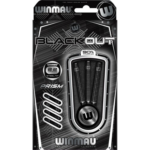 Winmau Blackout steel tip darts 22gr