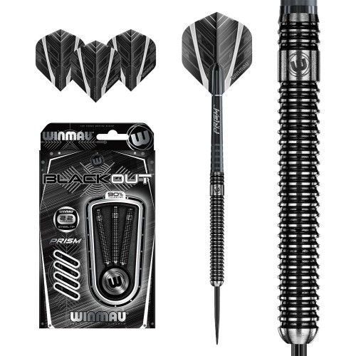 Winmau Blackout steel tip darts 22gr
