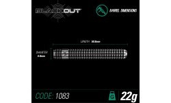 Winmau Blackout šautriņas ar tērauda smaili 22 g