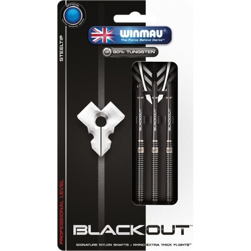 Winmau Blackout tērauda smailes šautriņas 26 g