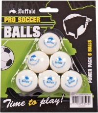 Настольные футбольные мячи Buffalo Pro, белые, 6 шт.