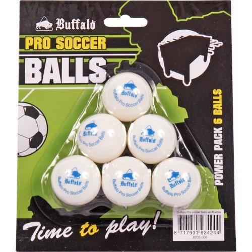 Galda futbola bumbiņu komplekts Buffalo Pro, balts, 6 gab.