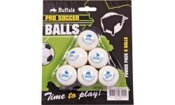 Galda futbola bumbiņu komplekts Buffalo Pro, balts, 6 gab.